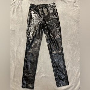 Shinestar faux leather pants